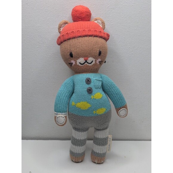 Cuddle and Kind Maximus The cat Fish Knit Ice Plushie 15”  Small Doll - Picture 1 of 8